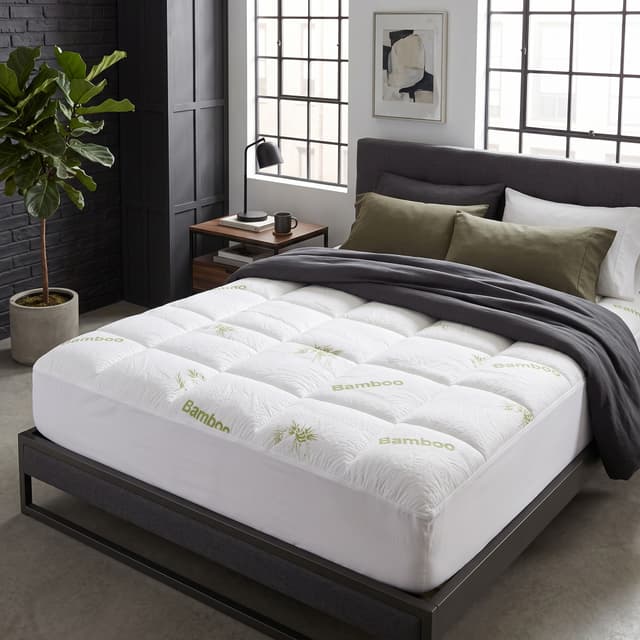 Quilted Deep-Pocket Mattress Topper, Viscose-from-Bamboo Blend