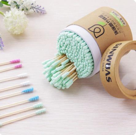 Bamboo Cotton Swabs- 200 pcs Soft Wood Sticks Cotton Swabs