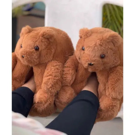 Slippers - Bear - Brown