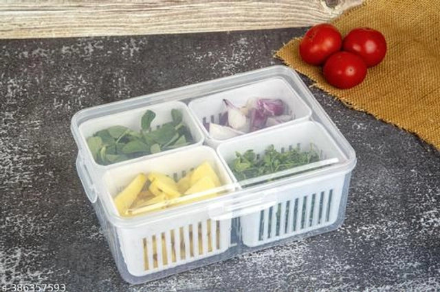 Plastic Fridge Storage Container (Transparent, 1500 ml)