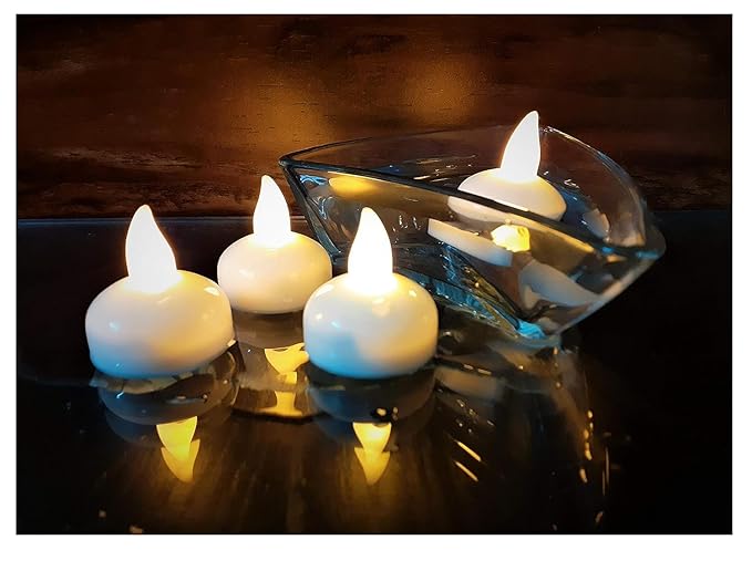 Water Activated Sensor Tea Lights, Waterproof Flameless Tea Lights ( Pack of 6 )