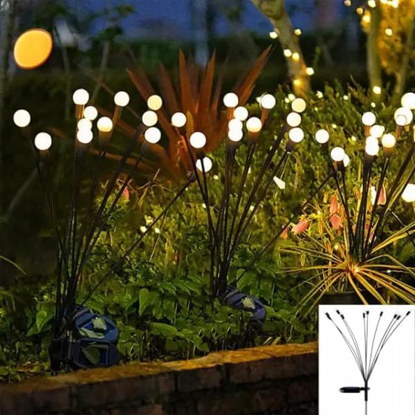 Outdoor Solar Garden 8 led Lights Waterproof ( Pack of 2 )