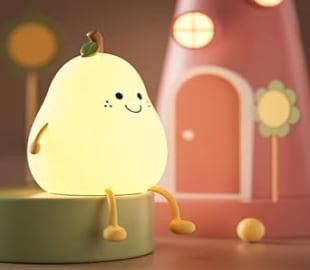 Night Light Cute Pear LED Nursery Nightlight Lamp, Festival, Christmas Gift for Kids Girls Boys