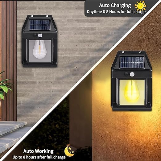 Solar Lights | Wireless Lights Fixture | Waterproof Outdoor Lighting with Clear Panel for Garden