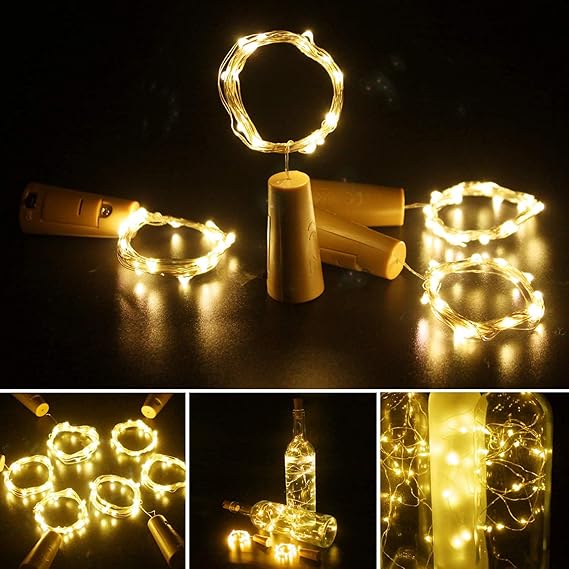 20 LED Wine Bottle Cork Copper Wire String Lights