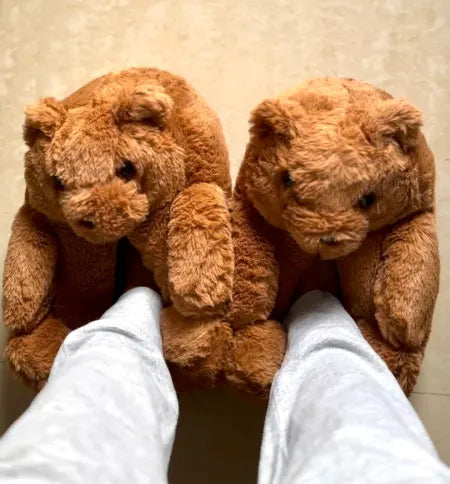 Slippers - Bear - Brown