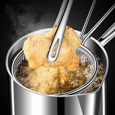 Fryer Pot, 1000ML Small/Mini Deep Oil Fryer with Long Handle