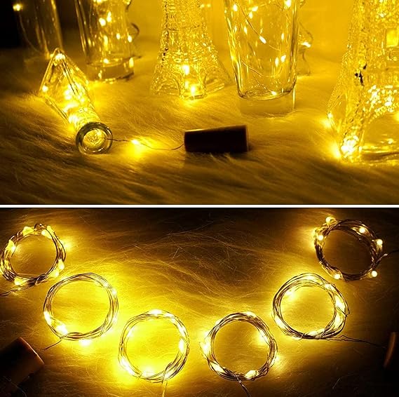 20 LED Wine Bottle Cork Copper Wire String Lights