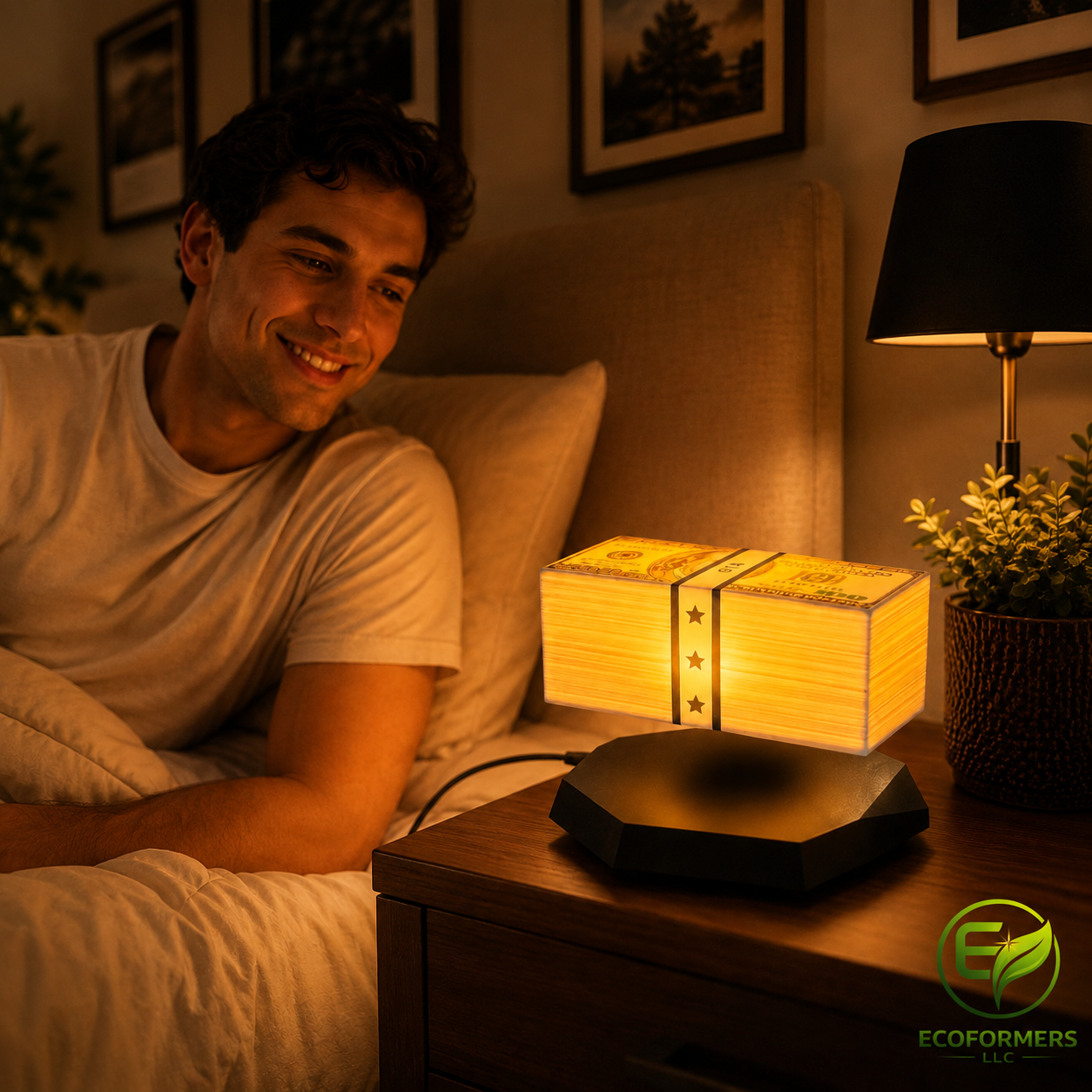 GTA Levitating Money Stack Accent Lamp Warm White Modern Matte — view 5