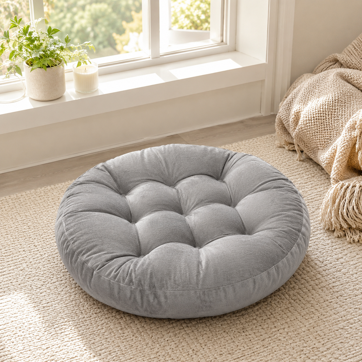 Round Floor Pillow Cushion · 22 in — view 4