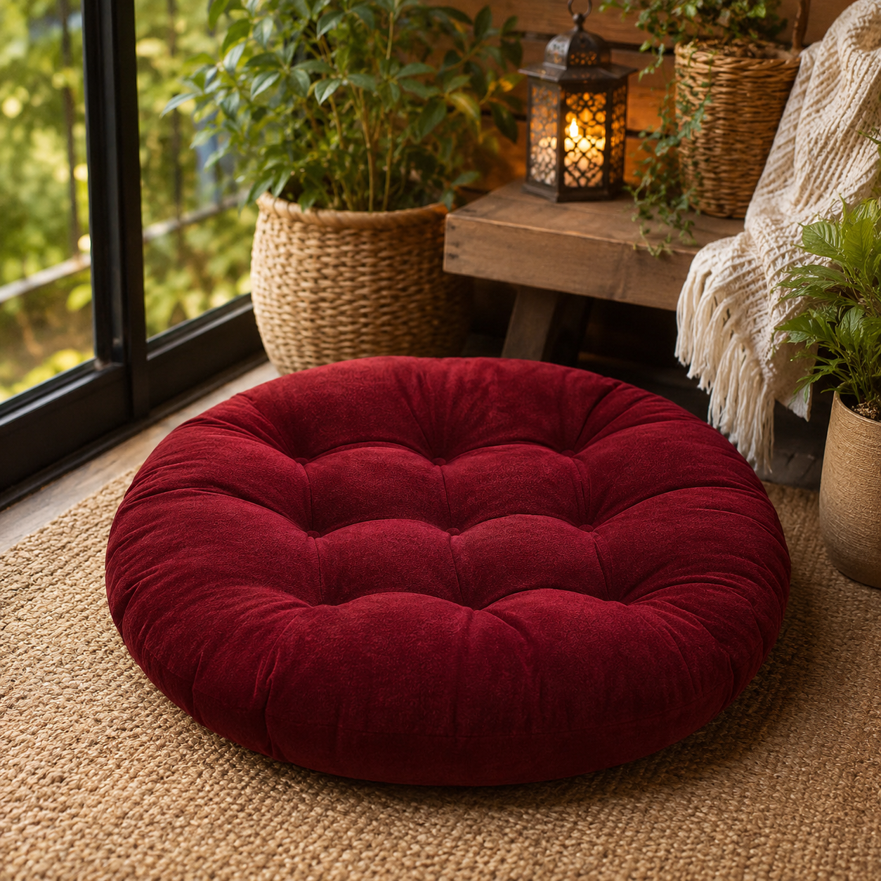 Round Floor Pillow Cushion · 22 in — view 6