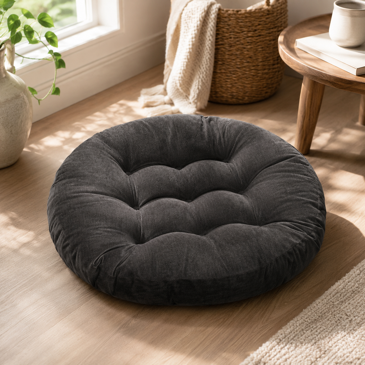 Round Floor Pillow Cushion · 22 in — view 5