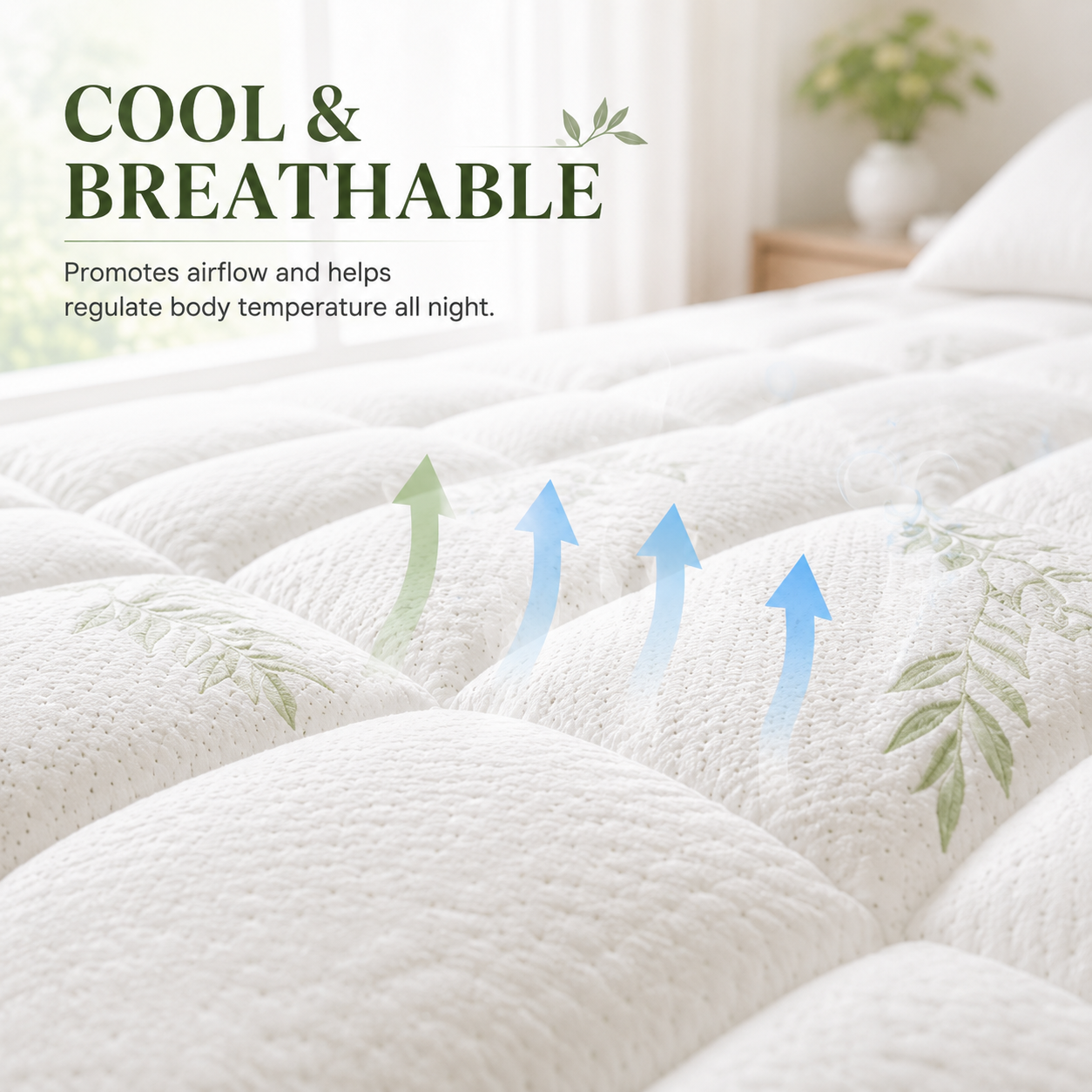 Bamboo Mattress Topper – Soft Quilted Deep Pocket — view 4