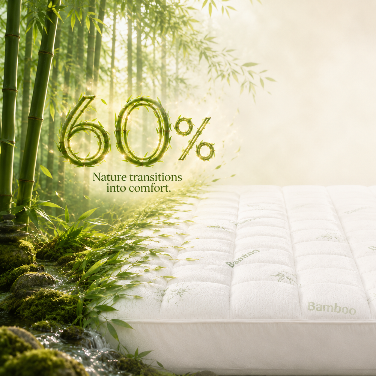 Bamboo Mattress Topper – Soft Quilted Deep Pocket — view 7