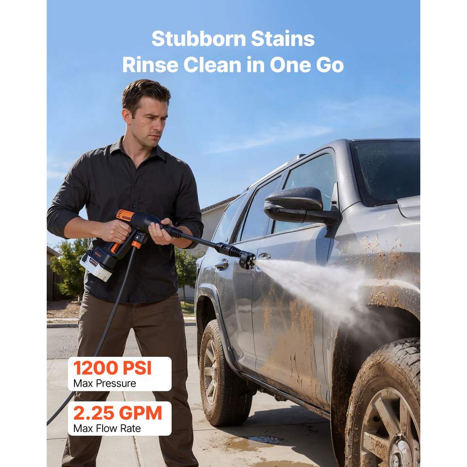 Cordless Pressure Washer — 420W Brushless, 4 Pressure Modes, 6-in-1 Nozzle, Hard Case — view 10