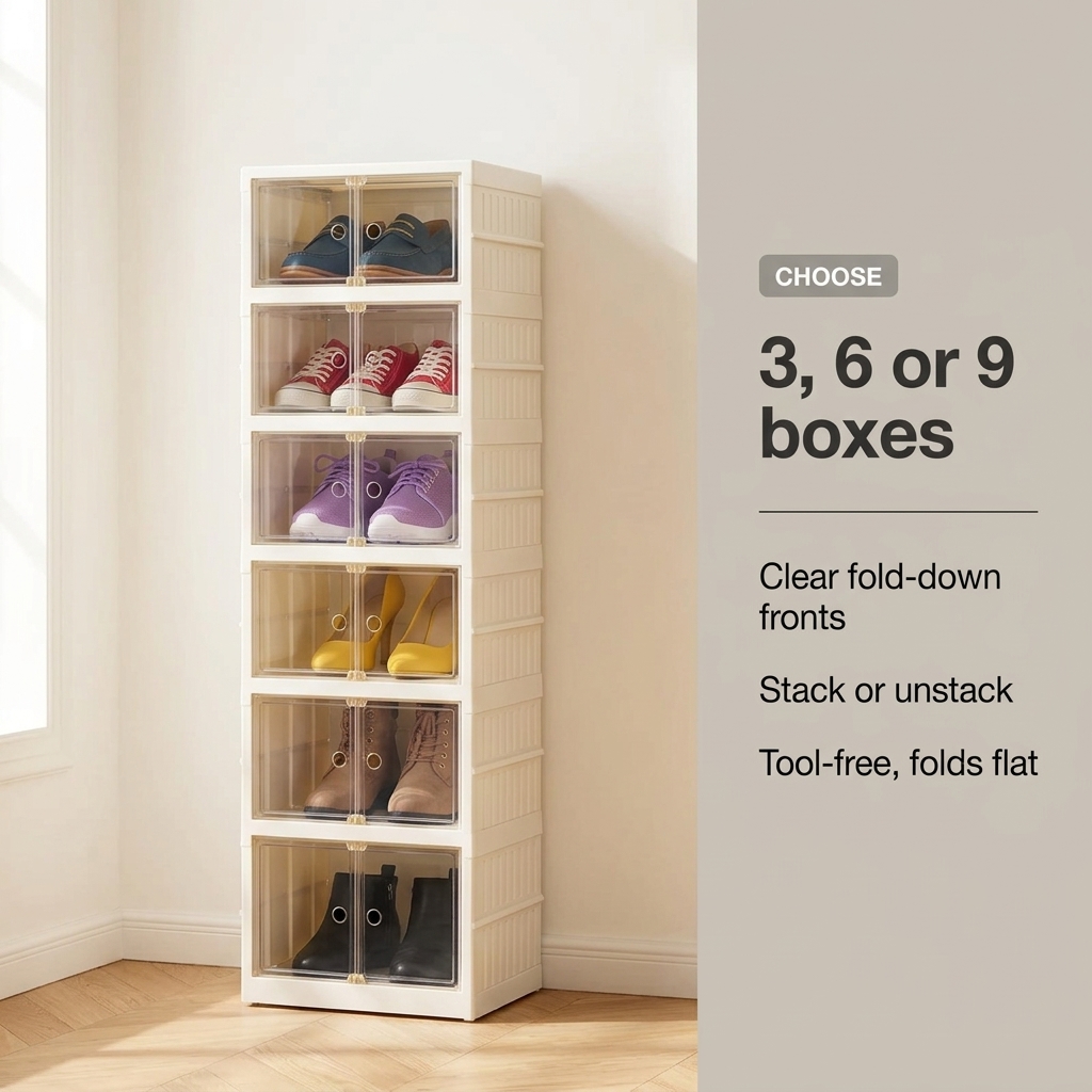 Stackable Shoe Boxes with Clear Doors — view 2