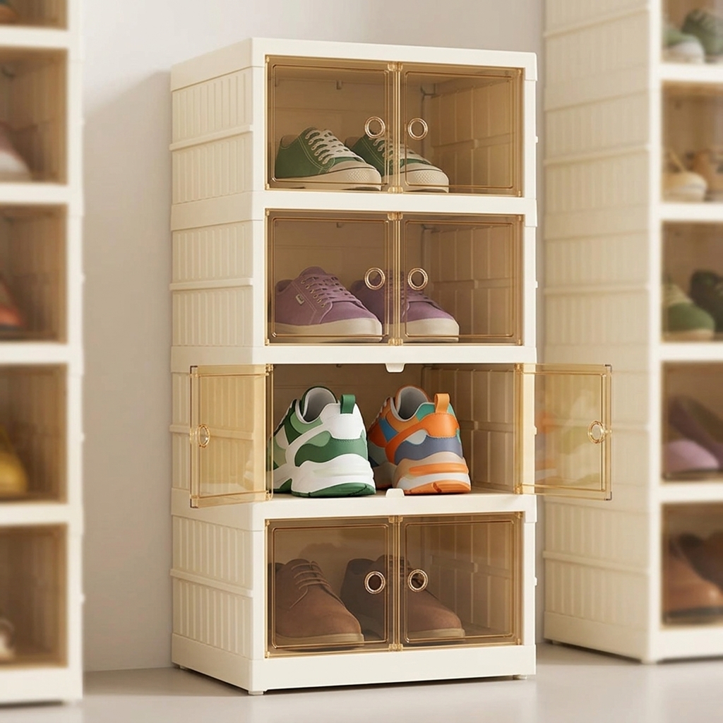 Stackable Shoe Boxes with Clear Doors — view 3