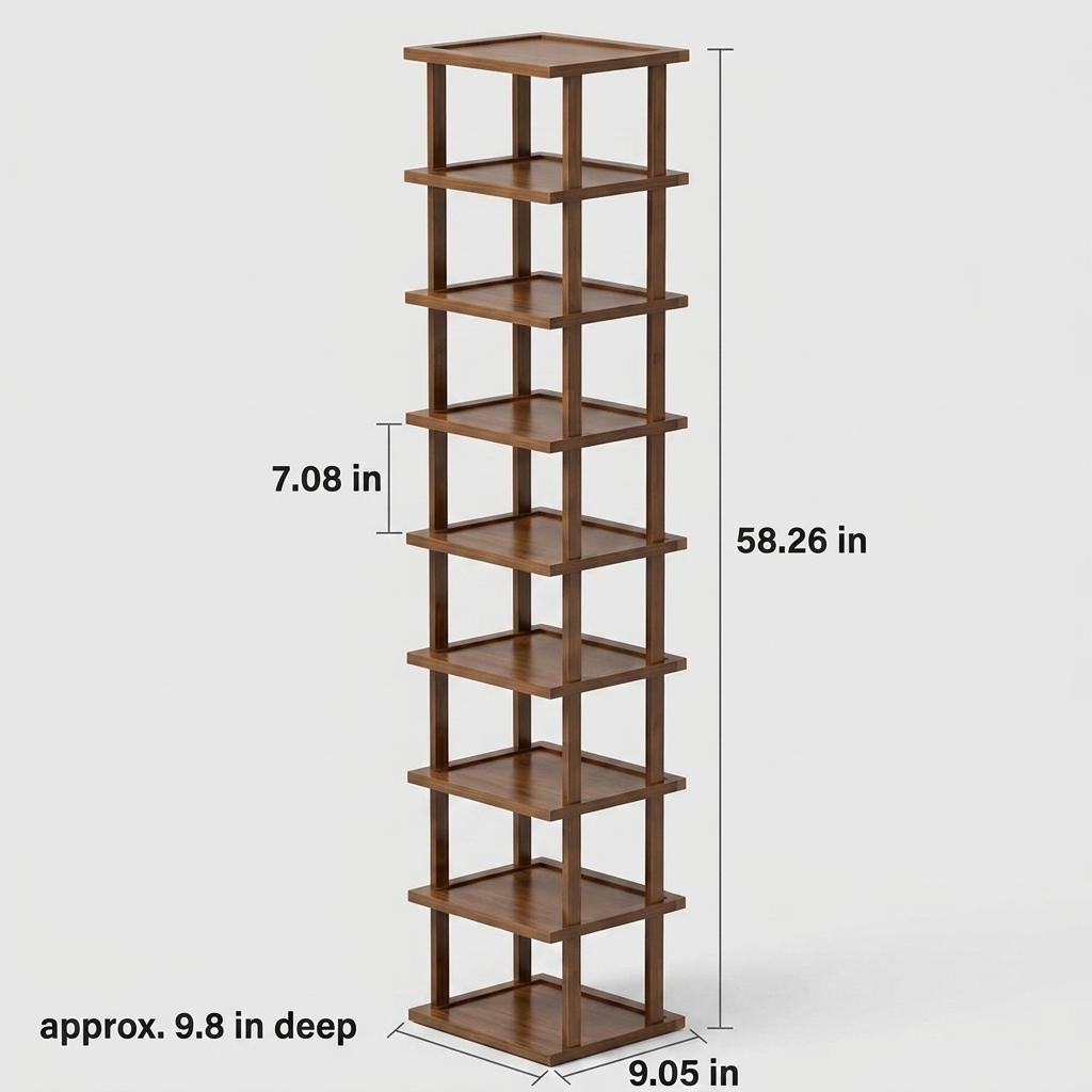 9-Tier Bamboo Shoe Tower — view 4