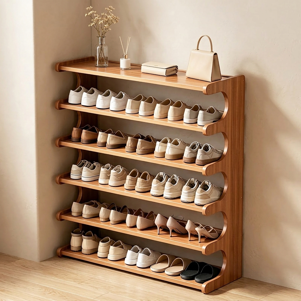6-Tier Bamboo Shoe Rack