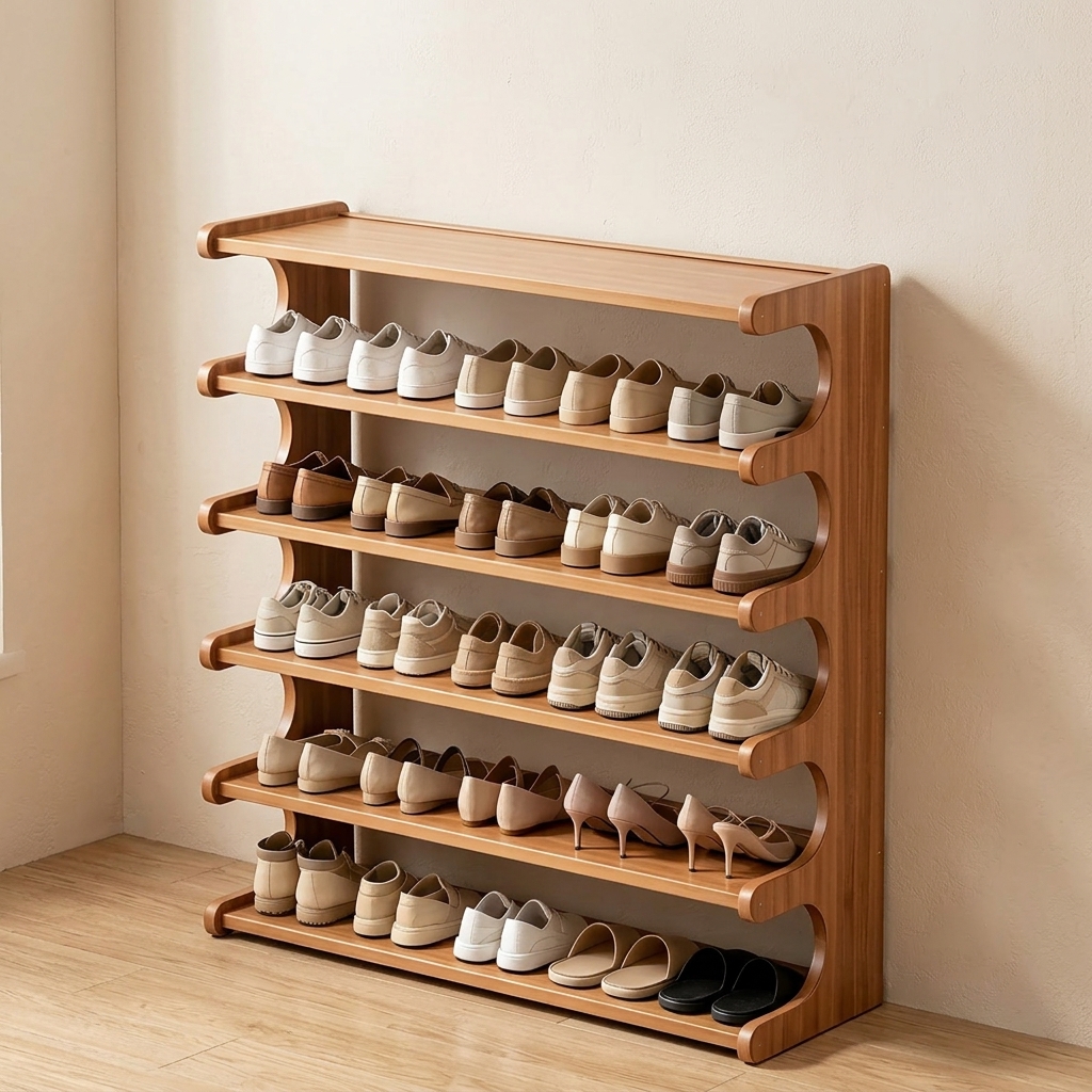 6-Tier Bamboo Shoe Rack — view 6