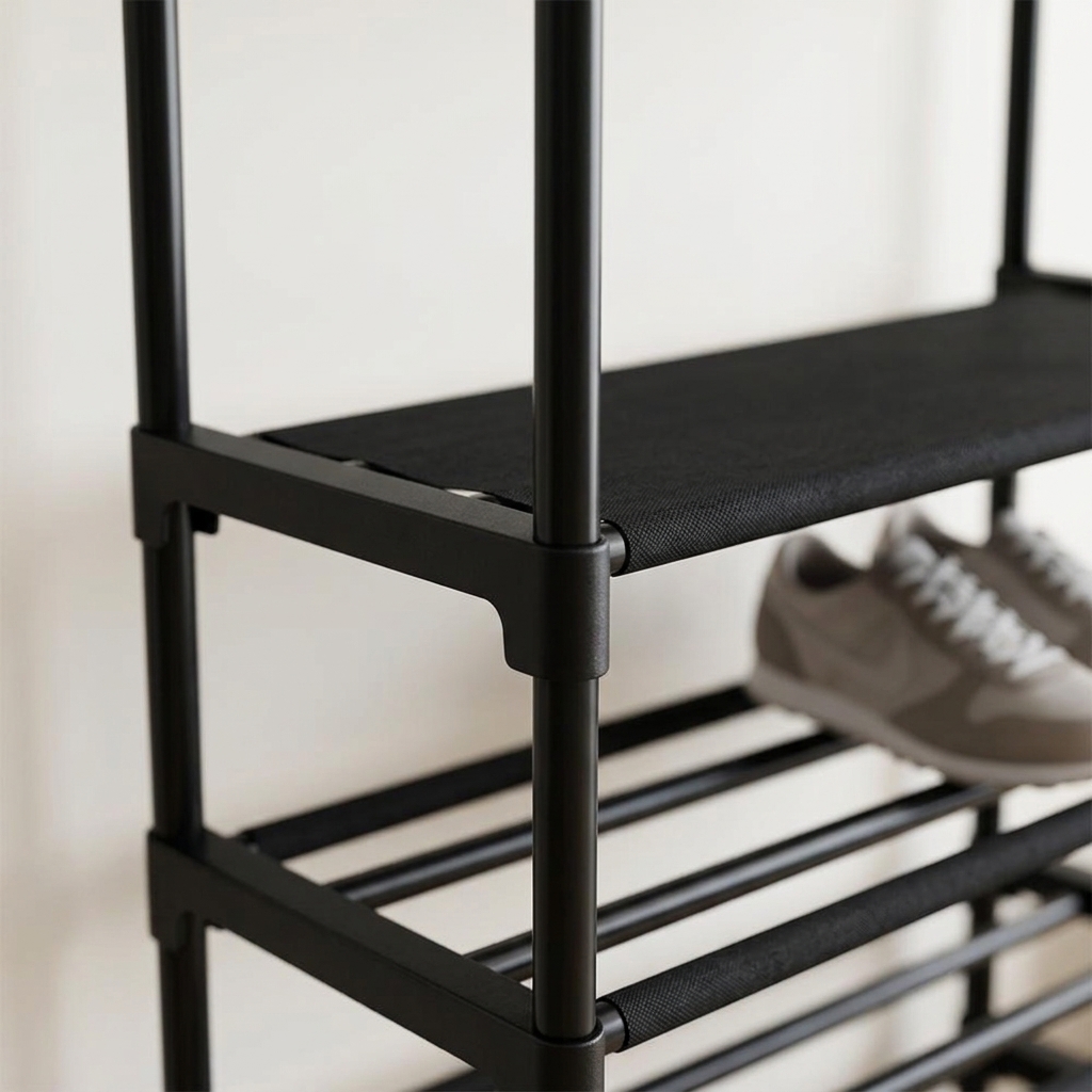 5-Tier Shoe Rack with Fabric Shelves — view 6