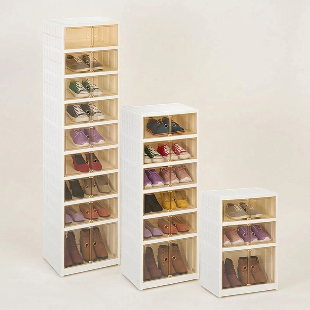 Stackable Shoe Boxes with Clear Doors