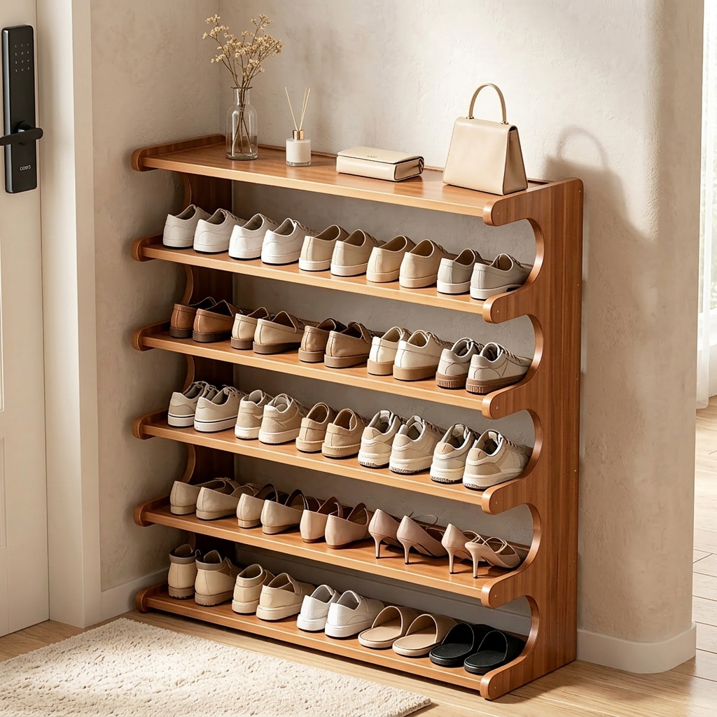6-Tier Bamboo Shoe Rack — view 5