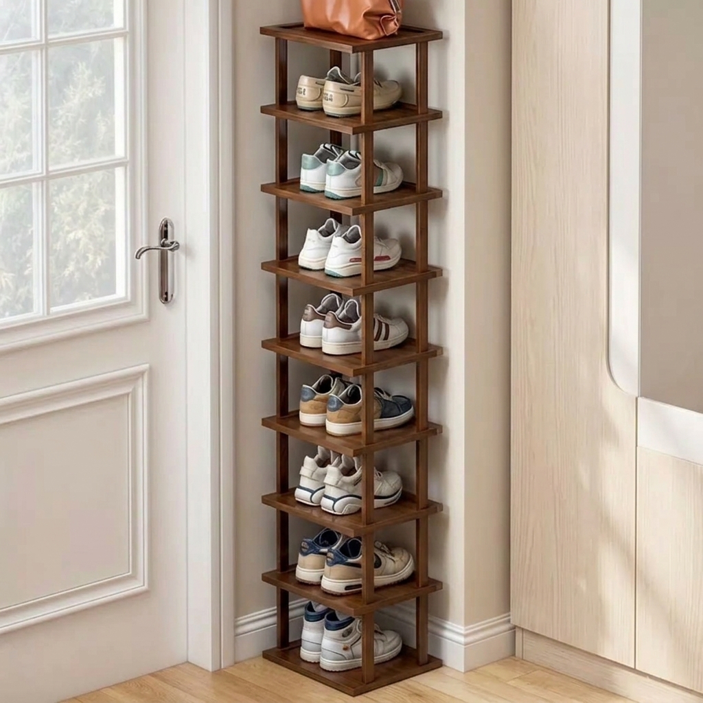9-Tier Bamboo Shoe Tower