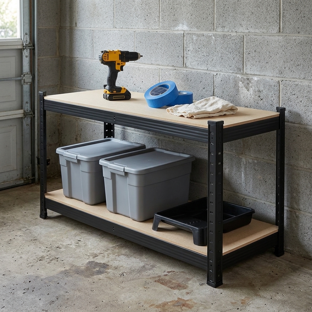 5-Tier Storage Rack, MDF Shelves on a Steel Frame — view 5