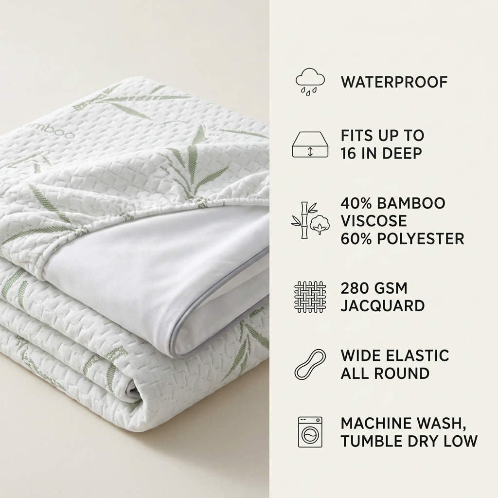 Waterproof Mattress Protector, Bamboo-Viscose Blend — view 7