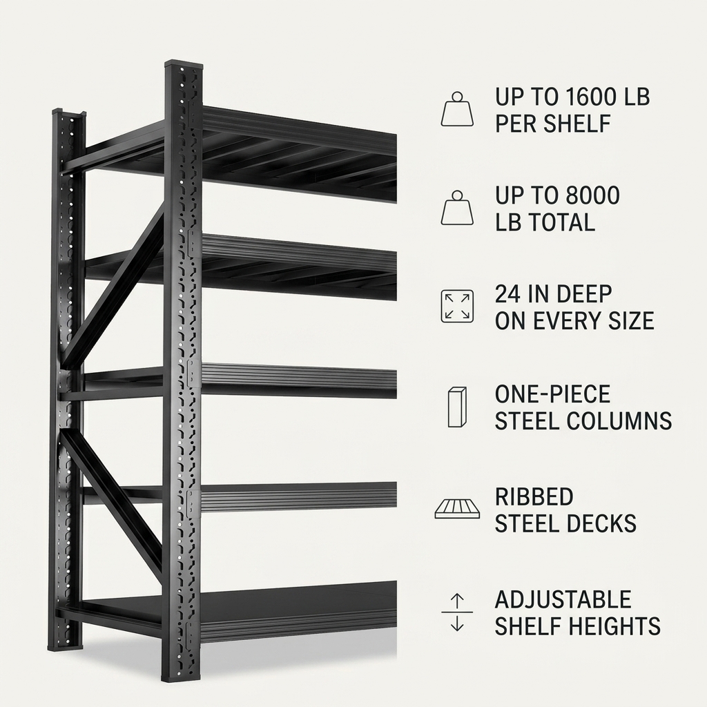 Heavy-Duty Garage Shelving, 4 or 5 Tier — view 7