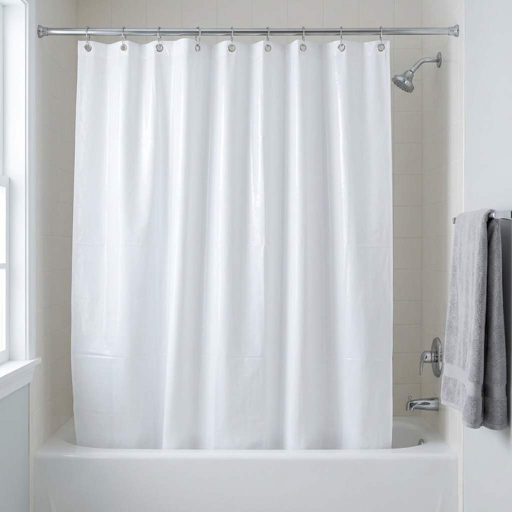 Magnetized Vinyl Shower Liner, 70 × 72 in