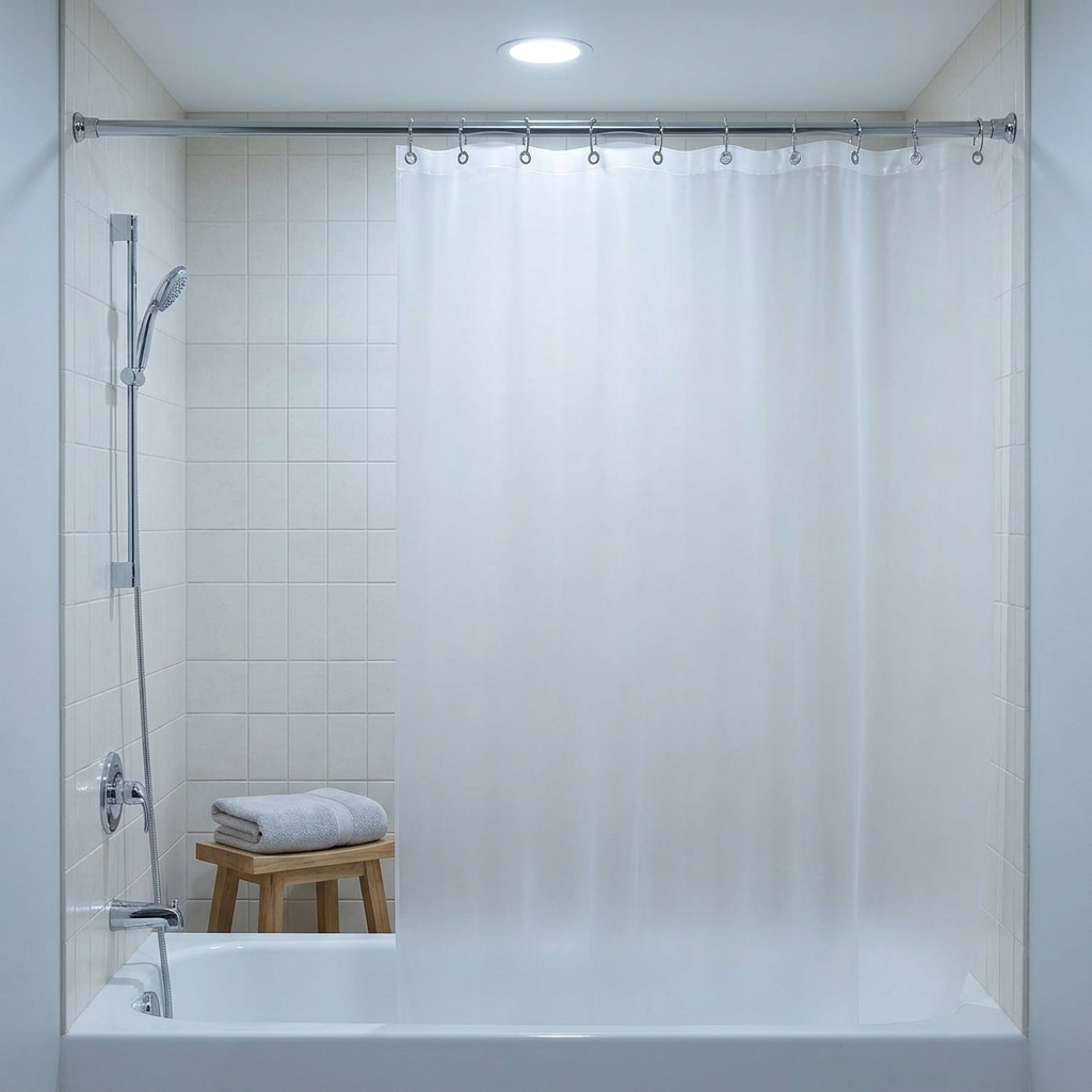 Magnetized Vinyl Shower Liner, 70 × 72 in — view 5