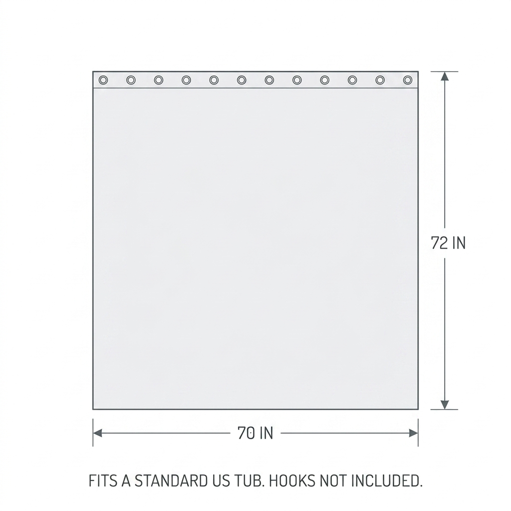 Magnetized Vinyl Shower Liner, 70 × 72 in — view 6