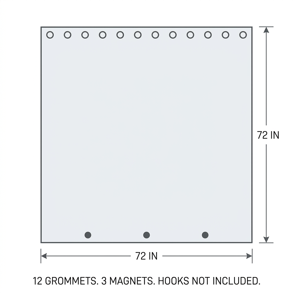 Clear PEVA Shower Liner, 72 × 72 in — view 6