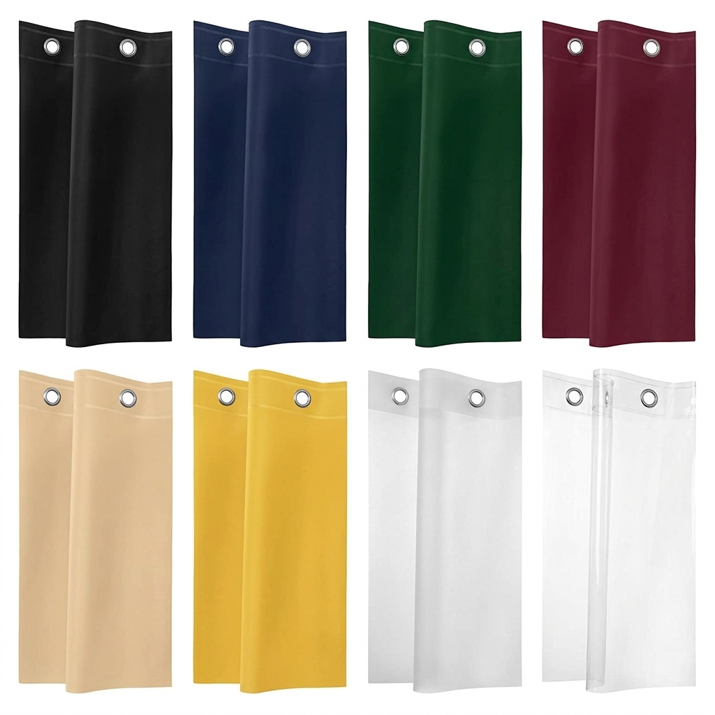 Magnetized Vinyl Shower Liner, 70 × 72 in — view 2