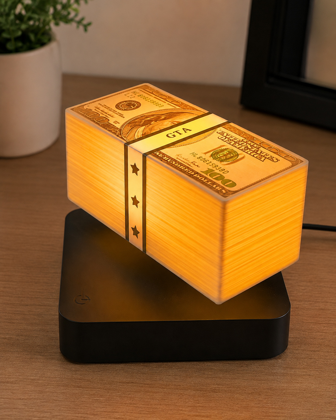 Levitating Money Stack Accent Lamp · Warm White