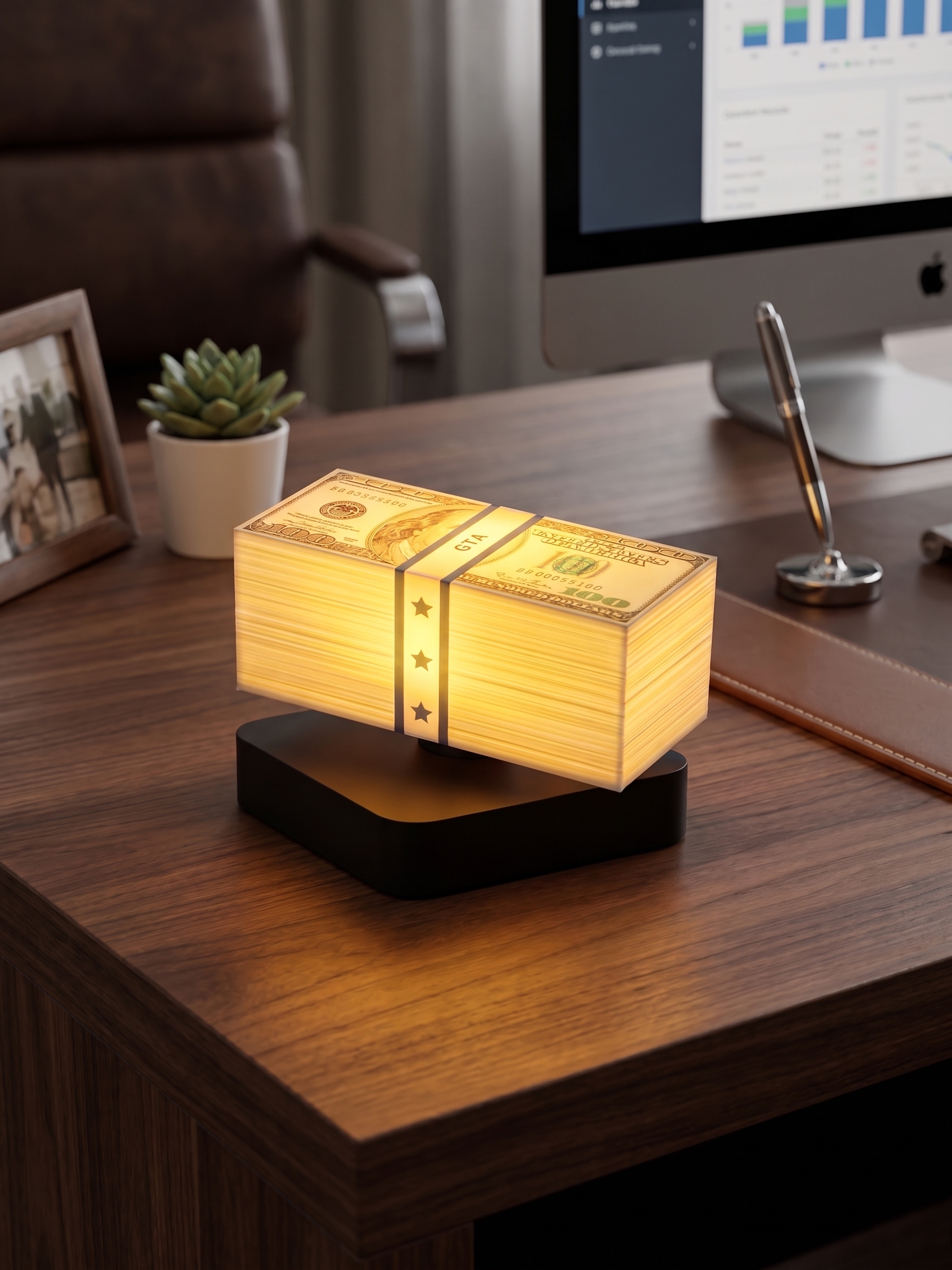 Levitating Money Stack Accent Lamp · Warm White — view 3