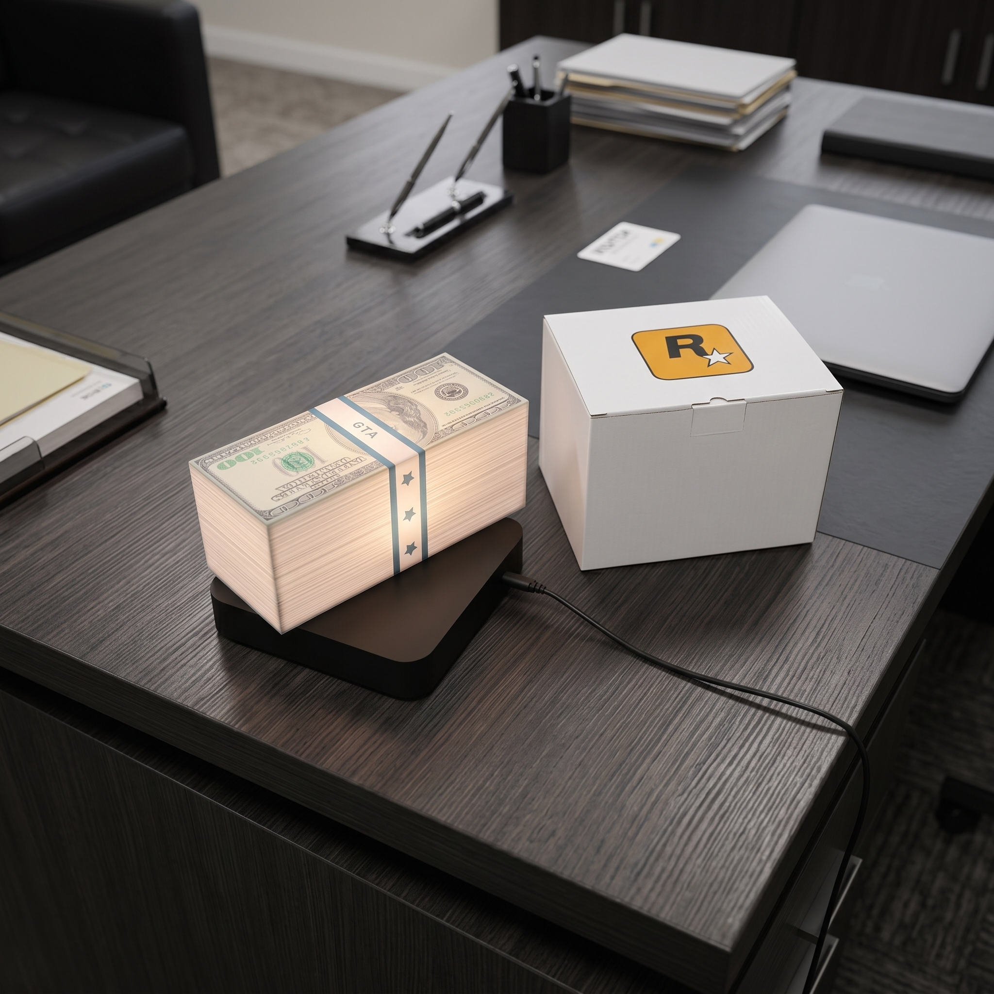 Levitating Money Stack Accent Lamp · Warm White — view 4
