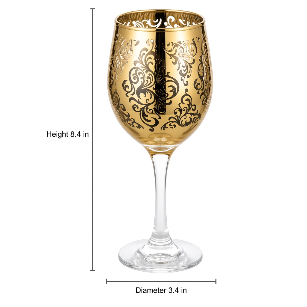 Etched Holiday Wine Glasses, Set of 4 — view 6