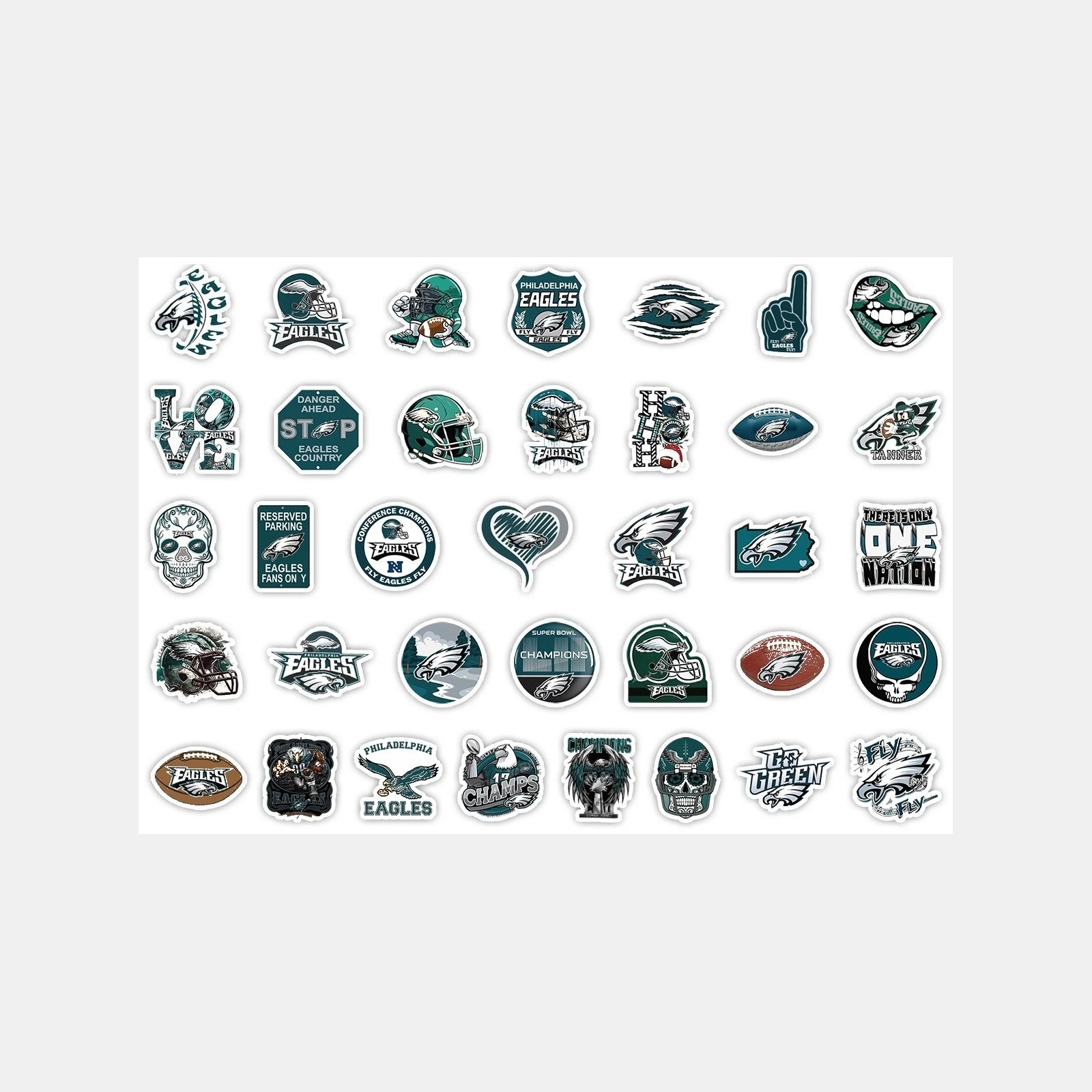 Football Team Vinyl Sticker Set, 50 Pieces — view 25