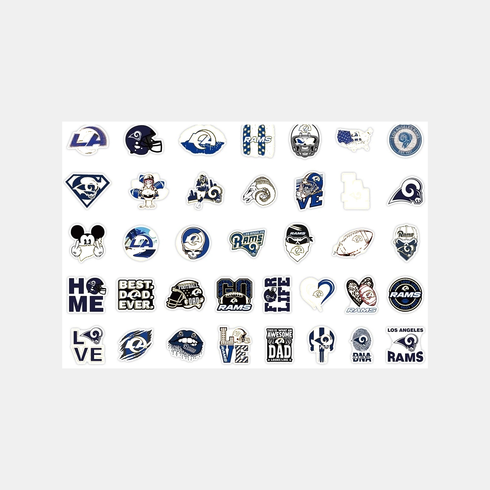 Football Team Vinyl Sticker Set, 50 Pieces — view 36