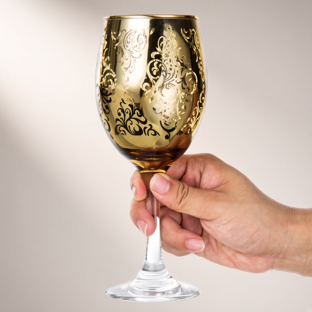 Etched Holiday Wine Glasses, Set of 4 — view 5