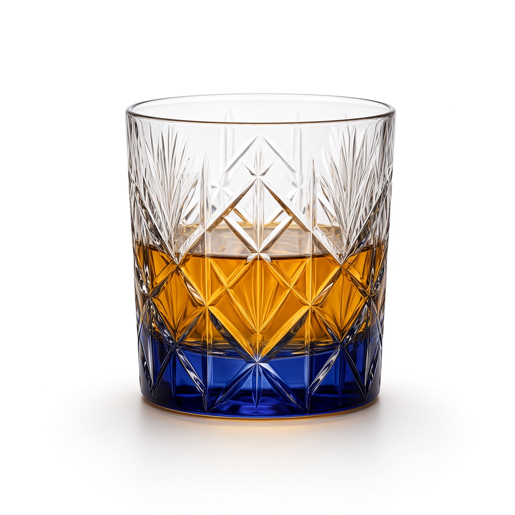 Edo Kiriko-Style Blue Whiskey Tumbler — view 6
