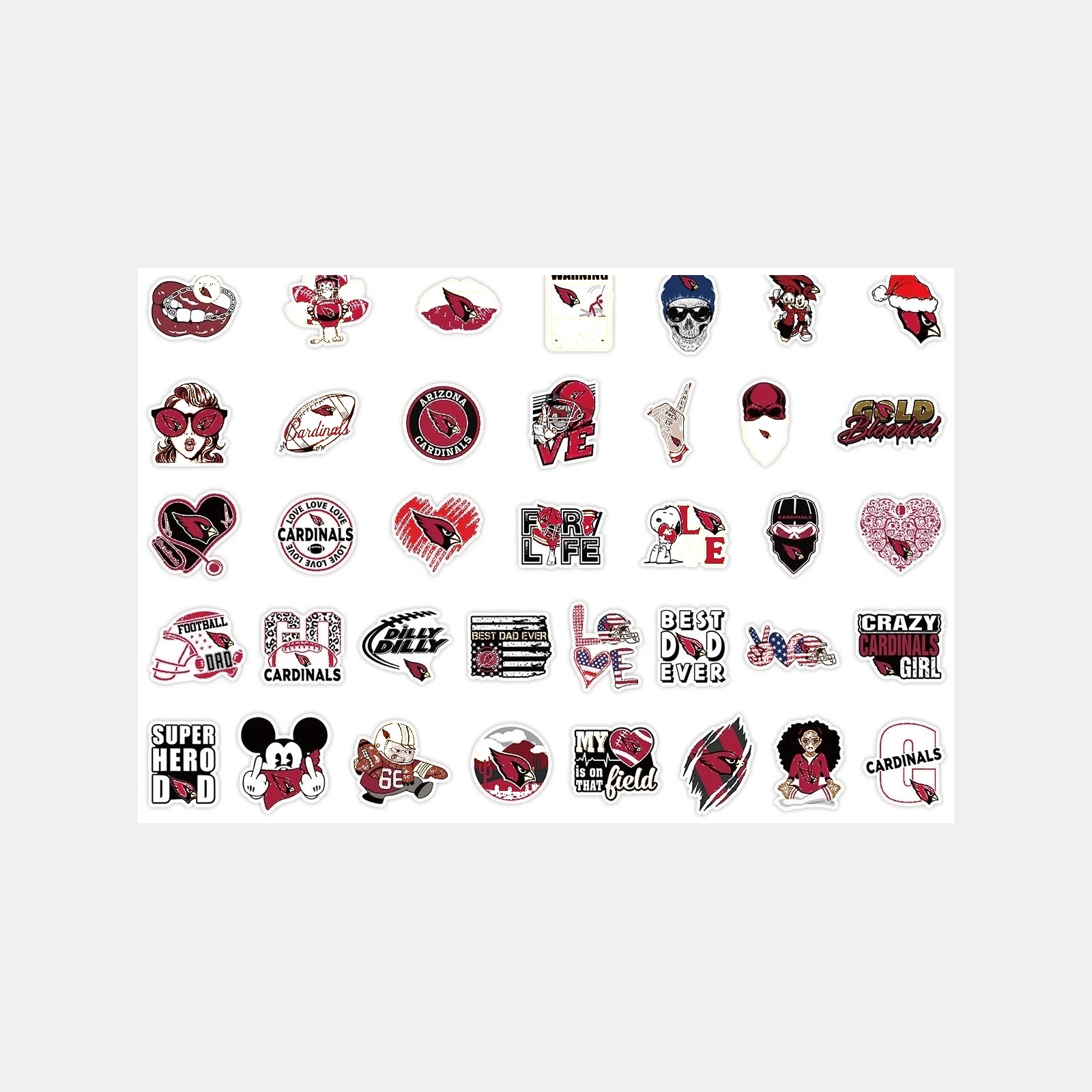 Football Team Vinyl Sticker Set, 50 Pieces — view 35
