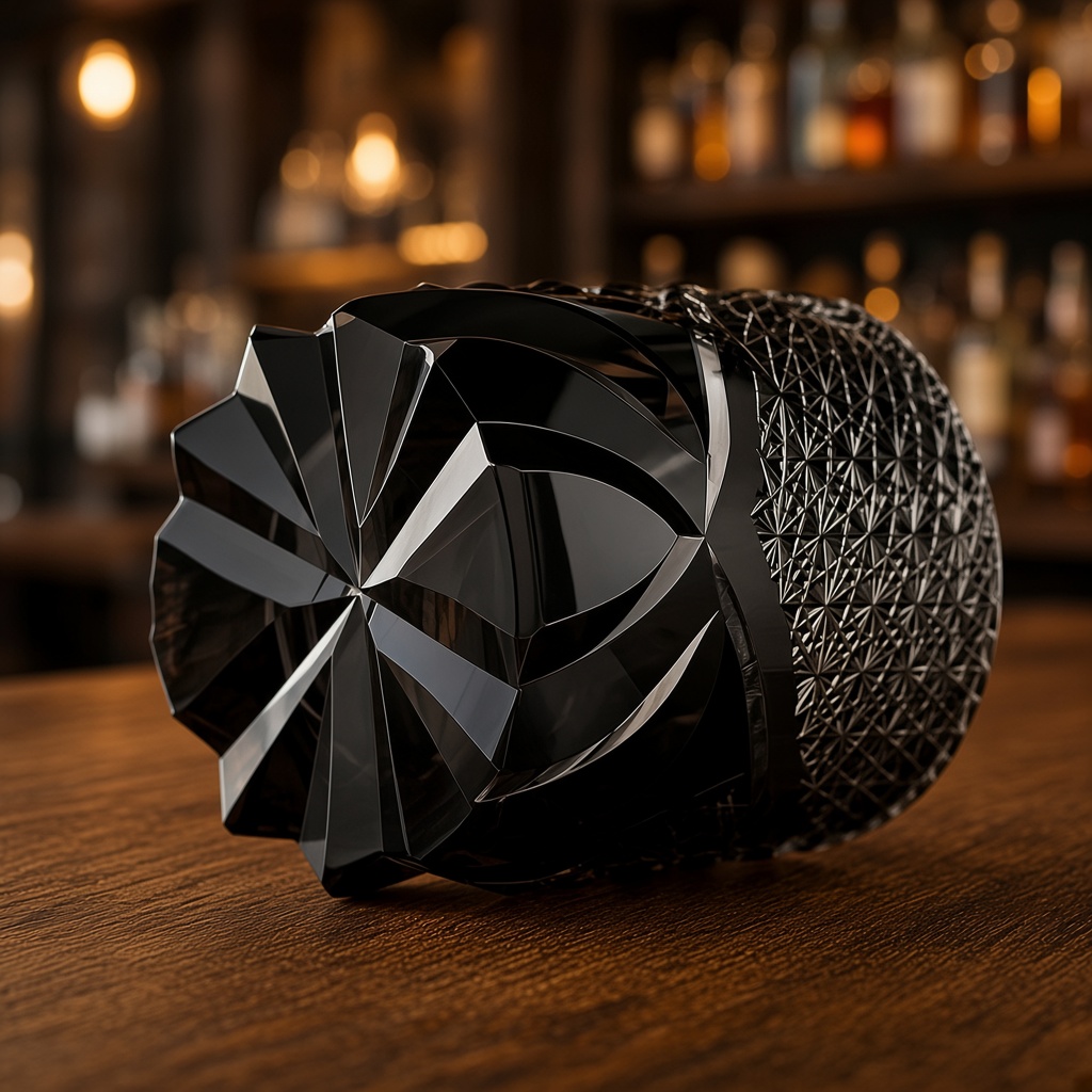Edo Kiriko-Style Black Whiskey Tumbler — view 7