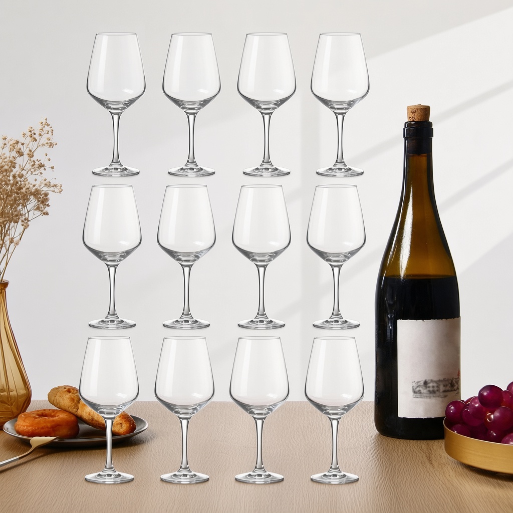 Clear Wine Glasses, Set of 12 — view 2
