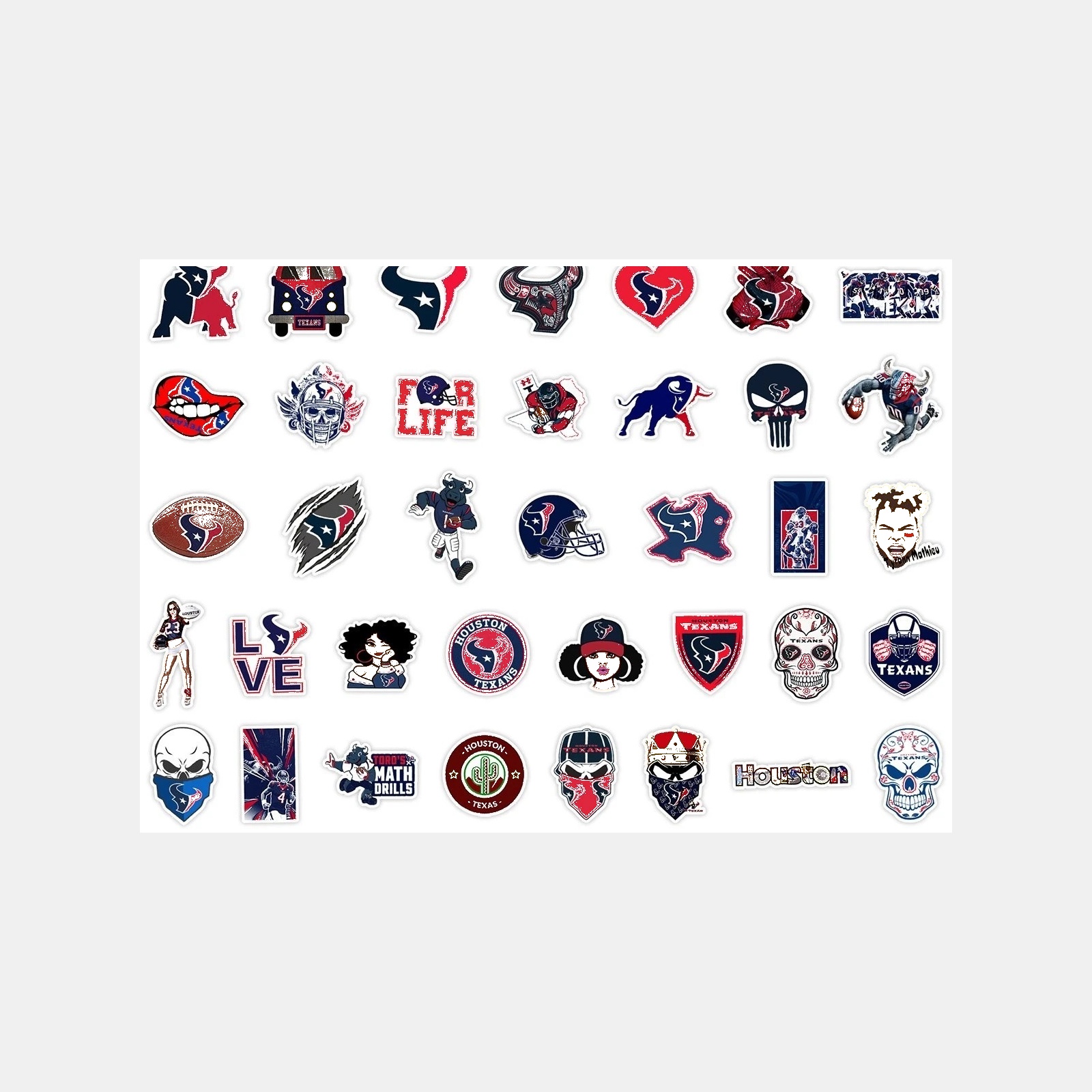 Football Team Vinyl Sticker Set, 50 Pieces — view 15