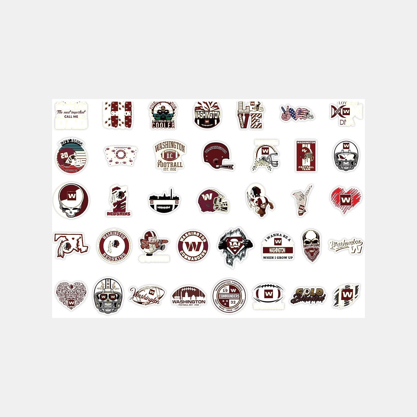 Football Team Vinyl Sticker Set, 50 Pieces — view 26