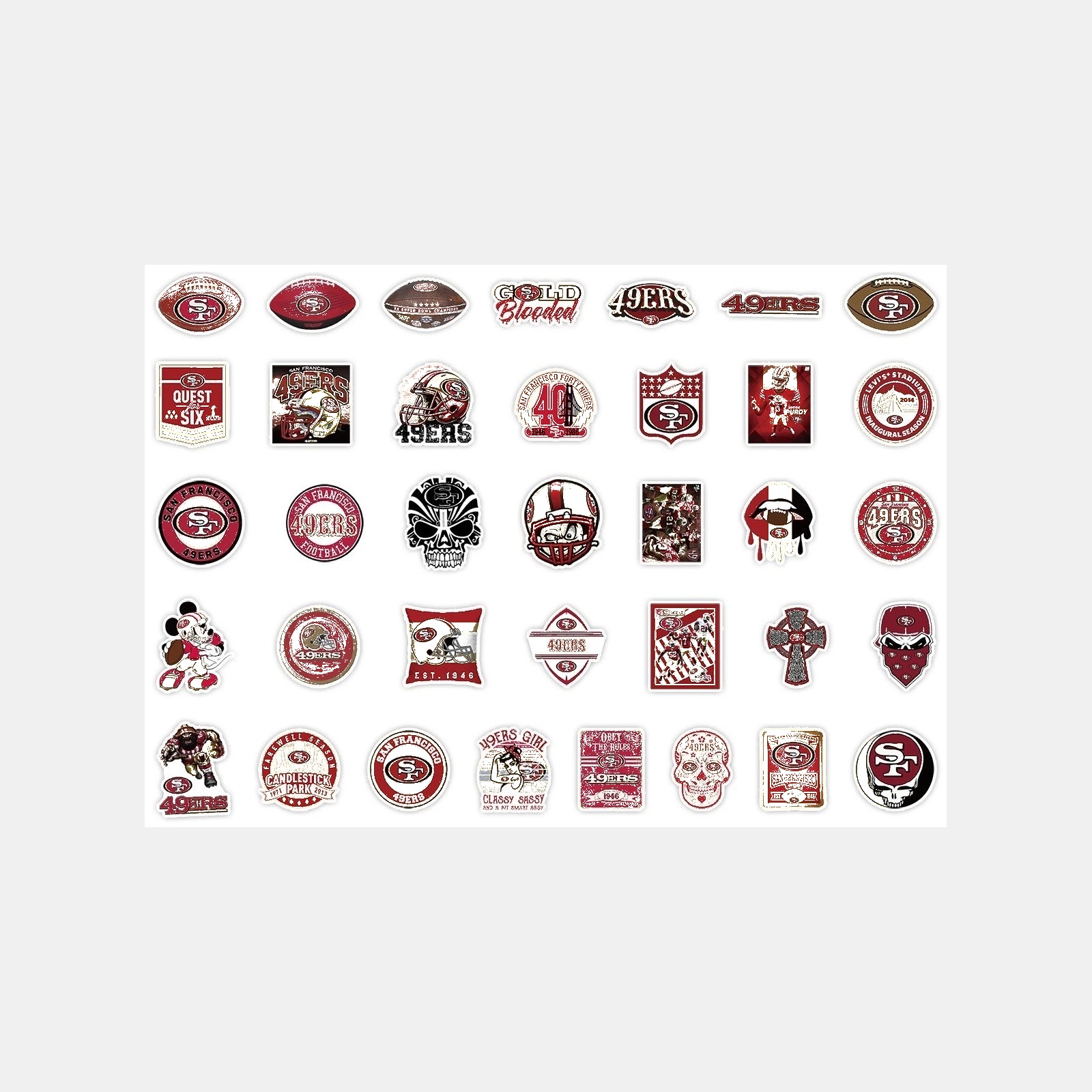 Football Team Vinyl Sticker Set, 50 Pieces — view 37